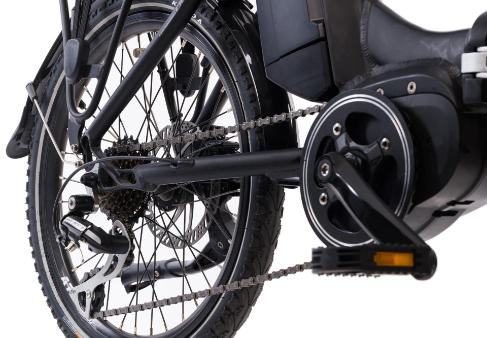 Qivelo Devron Fold middenmotor - zwart - elektrische vouwfiets 