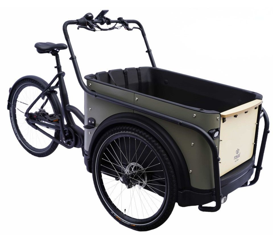 Royal Cargo Bike 3W Premium - taupe grijs - elektrische driewieler bakfiets