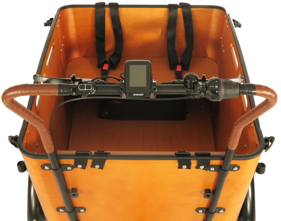 Qivelo Curve 3 468Wh - elektrische bakfiets - zwart/bruin