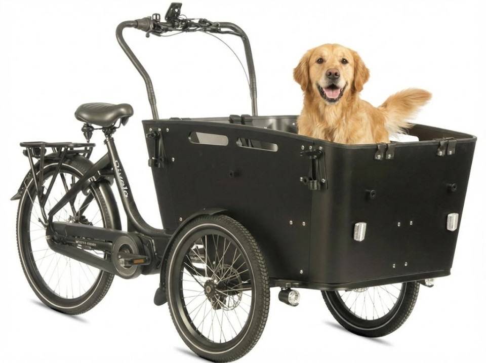 Qivelo Curve 3 468Wh - elektrische bakfiets - zwart/zwart