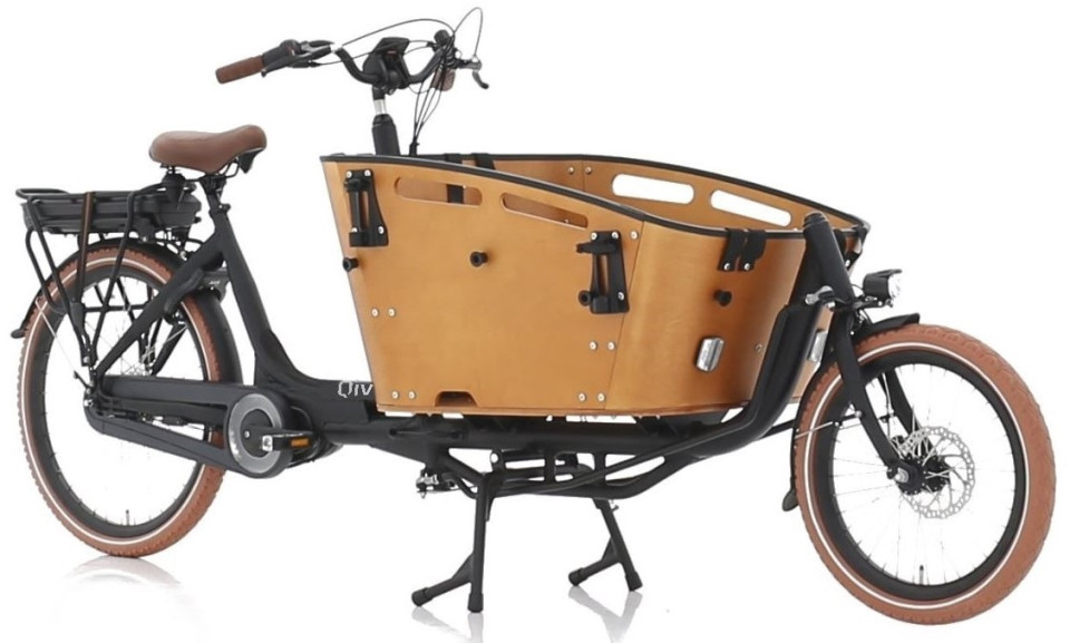 Qivelo Curve 2 - 468Wh - elektrische bakfiets - zwart/bruin