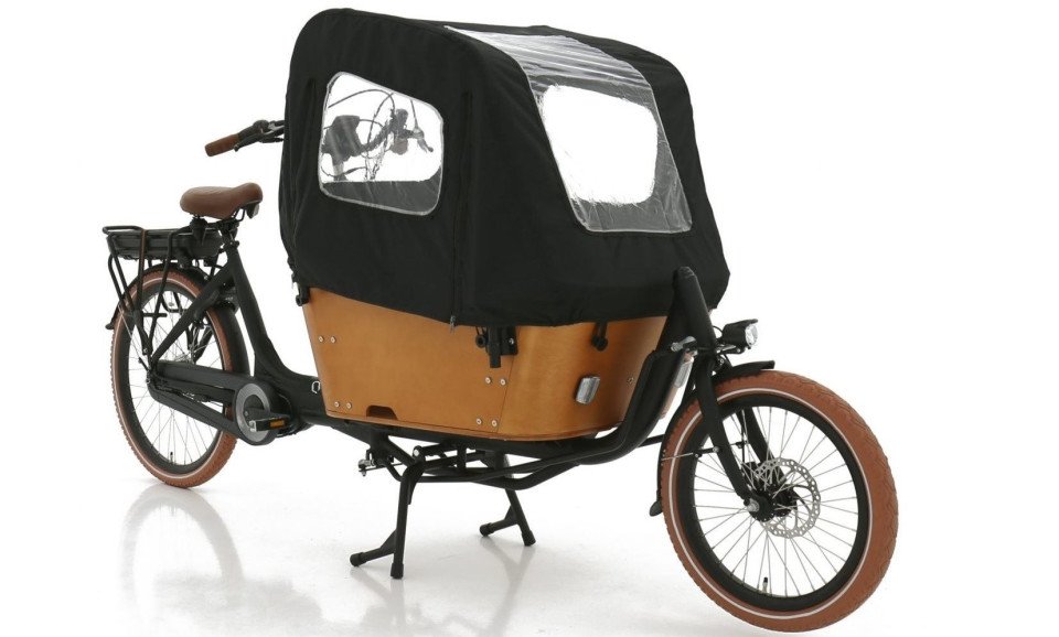 Qivelo Curve 2 - 468Wh - elektrische bakfiets - zwart/bruin