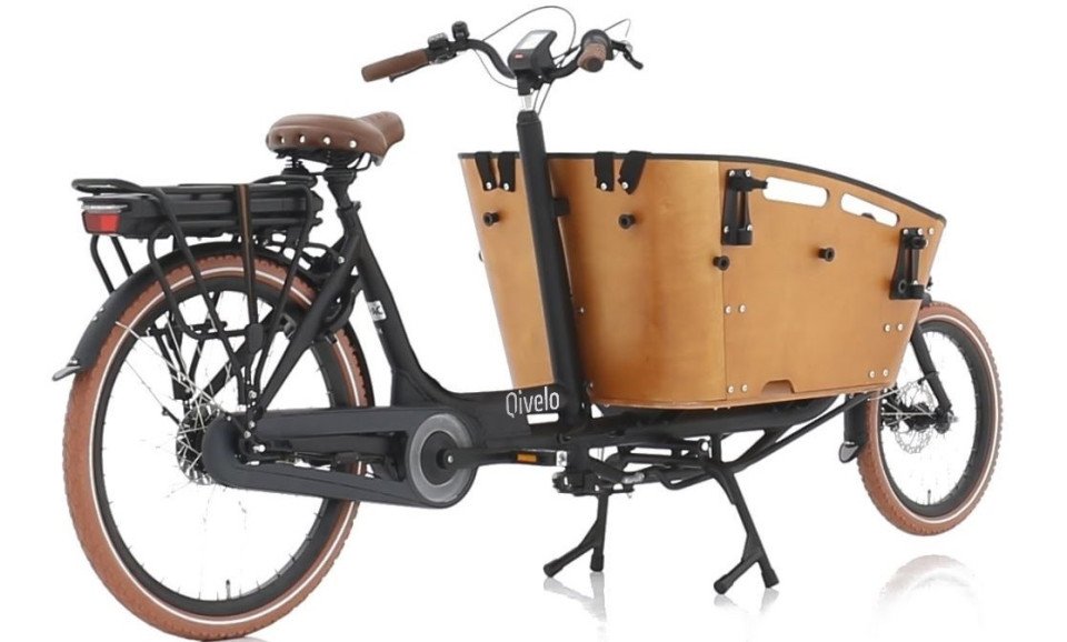 Qivelo Curve 2 - 468Wh - elektrische bakfiets - zwart/bruin