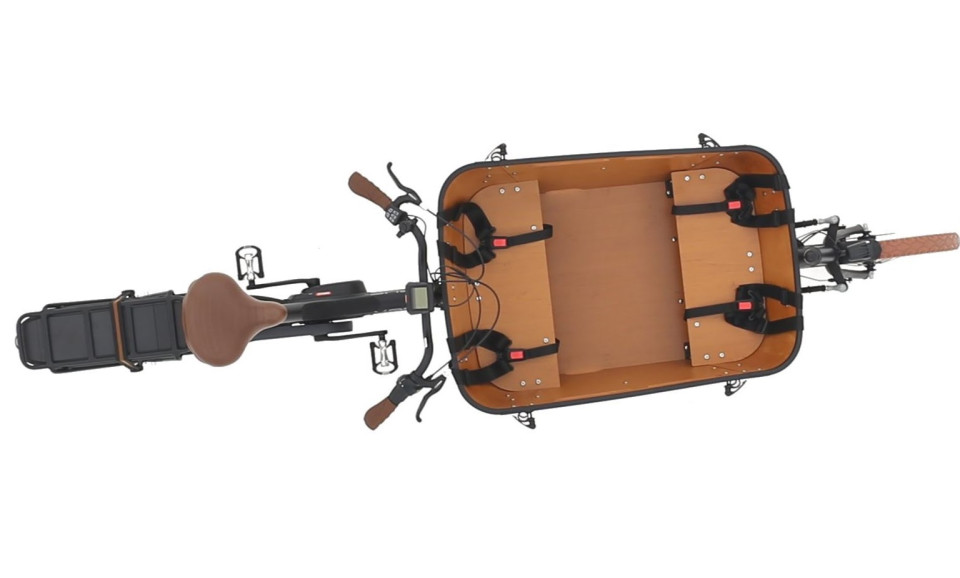 Qivelo Curve 2 - 468Wh - elektrische bakfiets - zwart/bruin