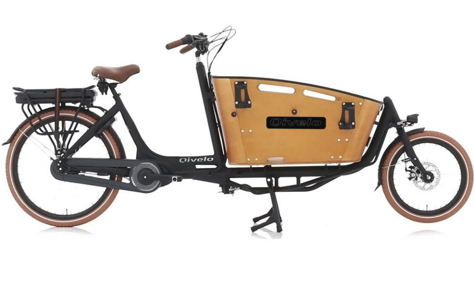 Qivelo Curve 2 - 468Wh - elektrische bakfiets - zwart/bruin