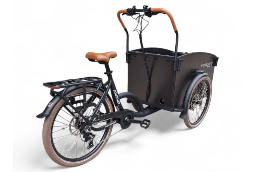 Vogue Journey Plus - elektrische bakfiets - mat zwart/bruin