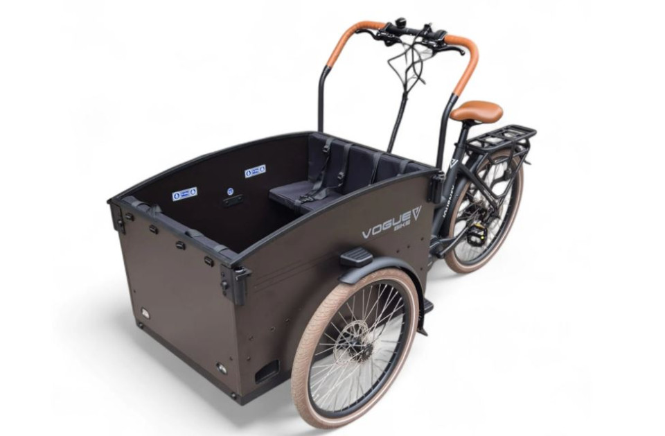 Vogue Journey Plus - elektrische bakfiets - mat zwart/bruin