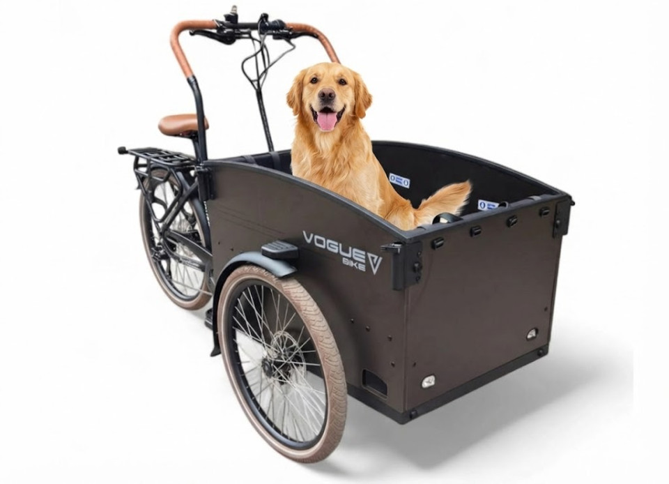 Vogue Journey Plus - elektrische bakfiets - mat zwart/bruin