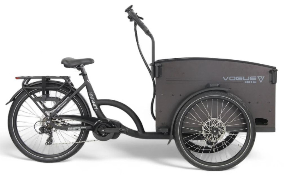 Vogue Journey Plus - elektrische bakfiets - mat zwart/zwart
