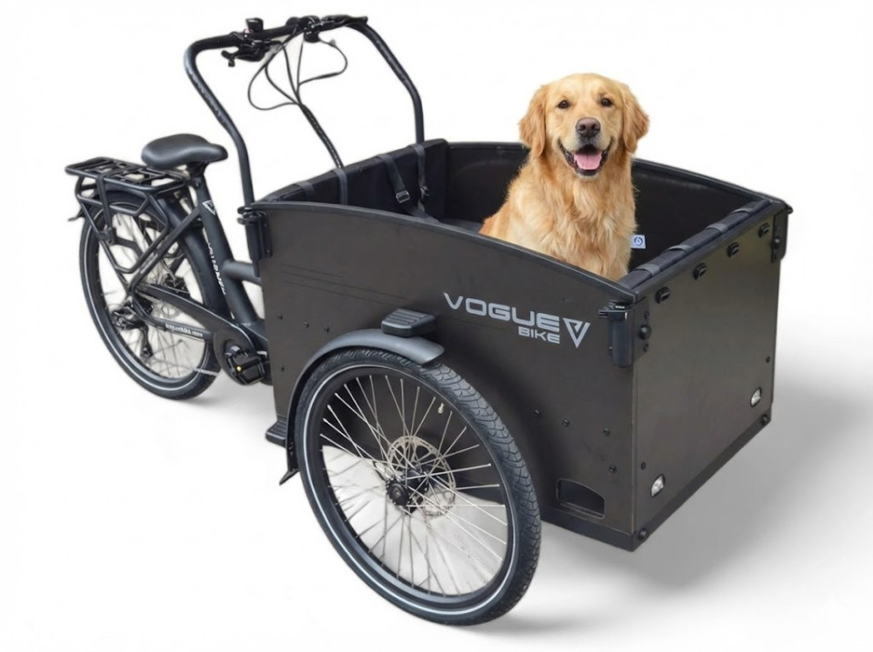 Vogue Journey Plus - elektrische bakfiets - mat zwart/zwart