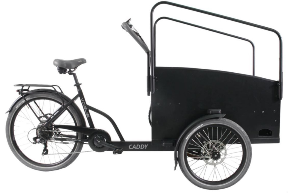 Vogue Caddy - elektrische bakfiets - mat zwart/grijs