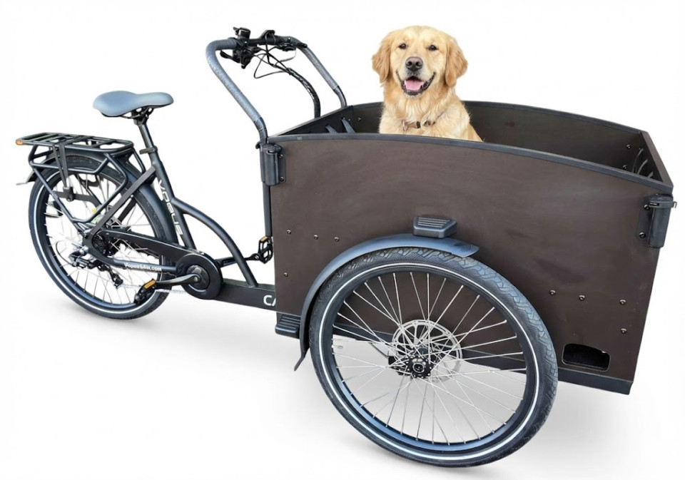 Vogue Caddy - elektrische bakfiets - mat zwart/grijs