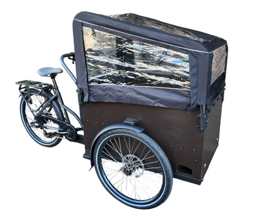 Vogue Caddy - elektrische bakfiets - mat zwart/grijs