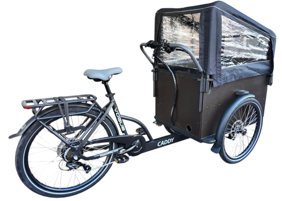 Vogue Caddy - elektrische bakfiets - mat zwart/grijs
