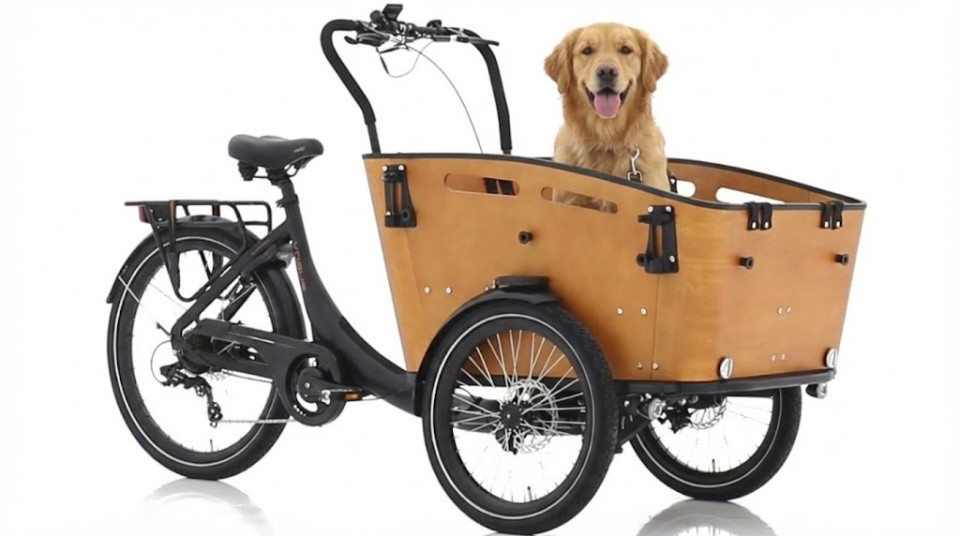 Vogue Superior 3 - elektrische driewieler bakfiets - mat zwart/bruin