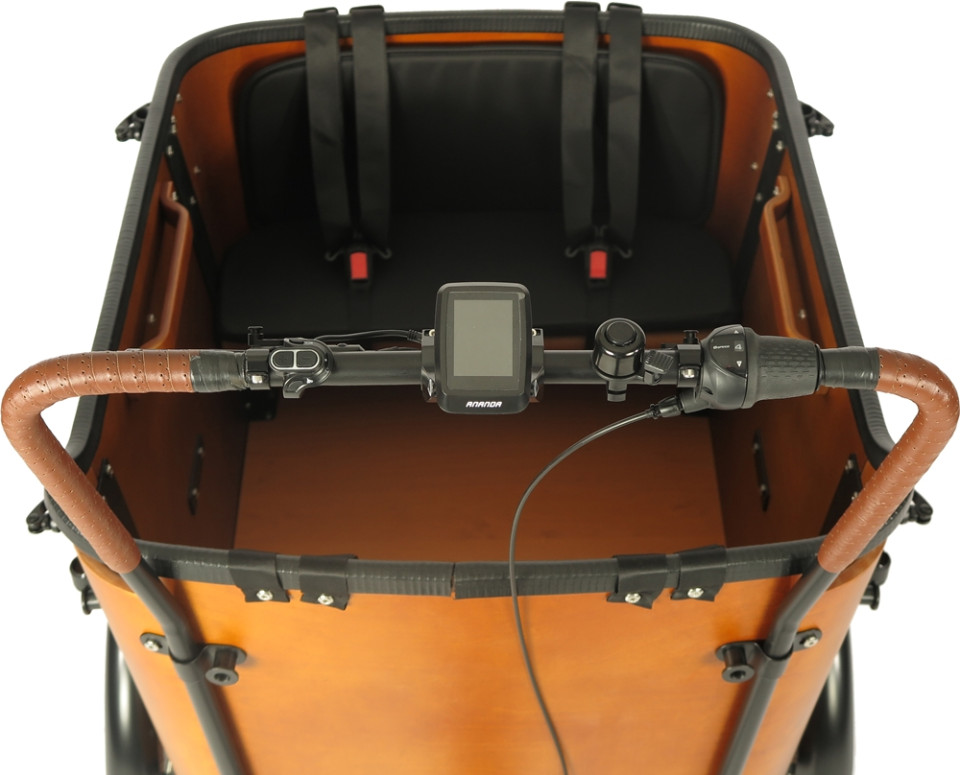 Vogue Superior 3 Deluxe - elektrische driewieler bakfiets - mat zwart/bruin