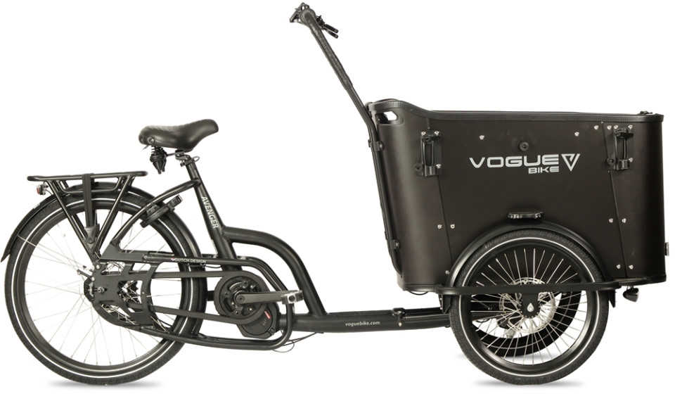 Vogue Avenger - elektrische driewieler bakfiets - mat zwart/zwart