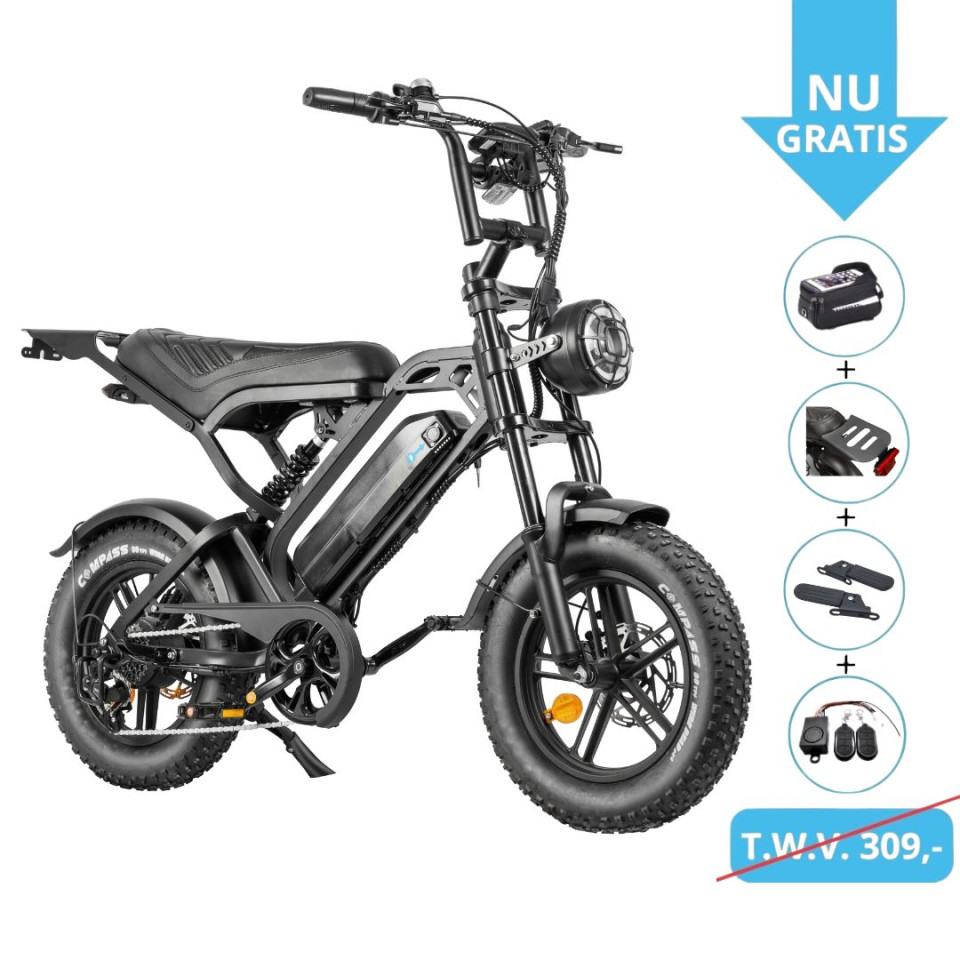 QM V20 Pro Mini - zwart - elektrische fatbike