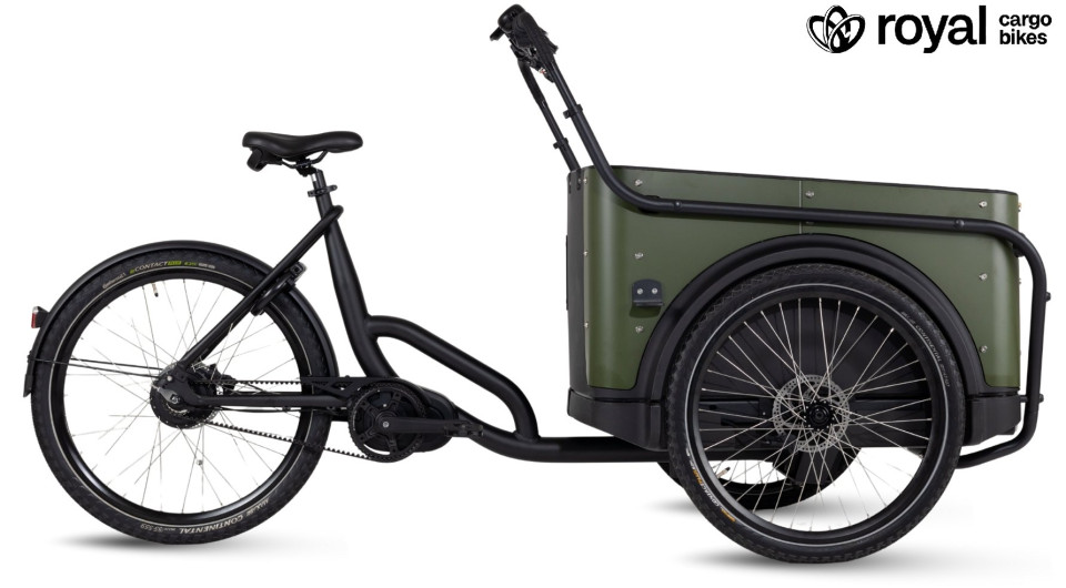 Royal Cargo Bike 3W Premium Plus - groen - elektrische bakfiets
