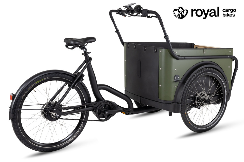 Royal Cargo Bike 3W Premium Plus - groen - elektrische bakfiets