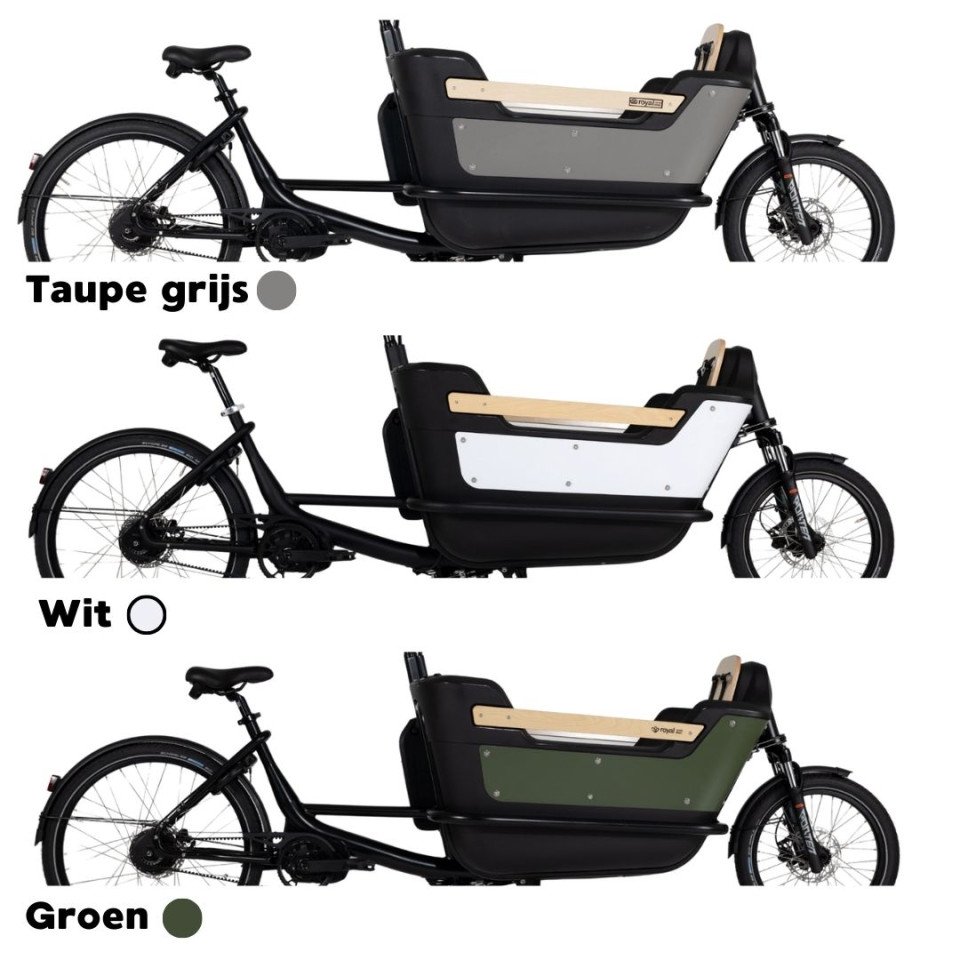 Royal Cargo Bike 2W Premium - elektrische tweewieler bakfiets - Taupe Grijs