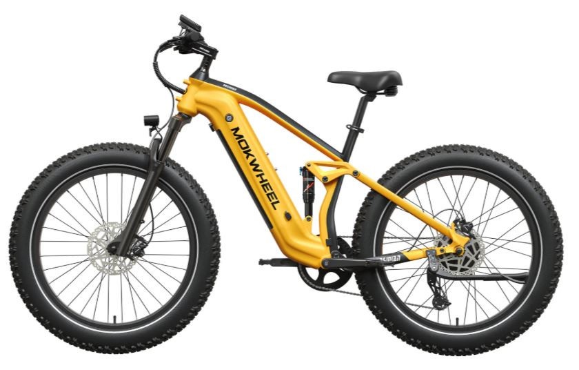 Mokwheel Obsidian 2.0 Zwart/Geel | Elektrische Heren Moutainbike | Fatbike