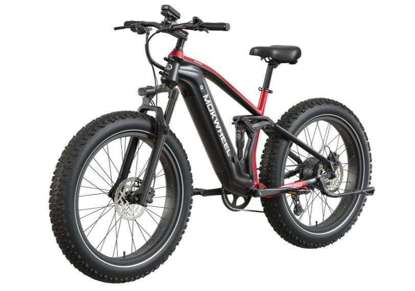 Mokwheel Obsidian 2.0 Zwart/Rood | Elektrische Heren Moutainbike | Fatbike
