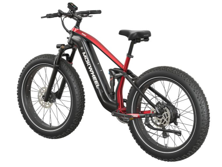 Mokwheel Obsidian 2.0 Zwart/Rood | Elektrische Heren Moutainbike | Fatbike