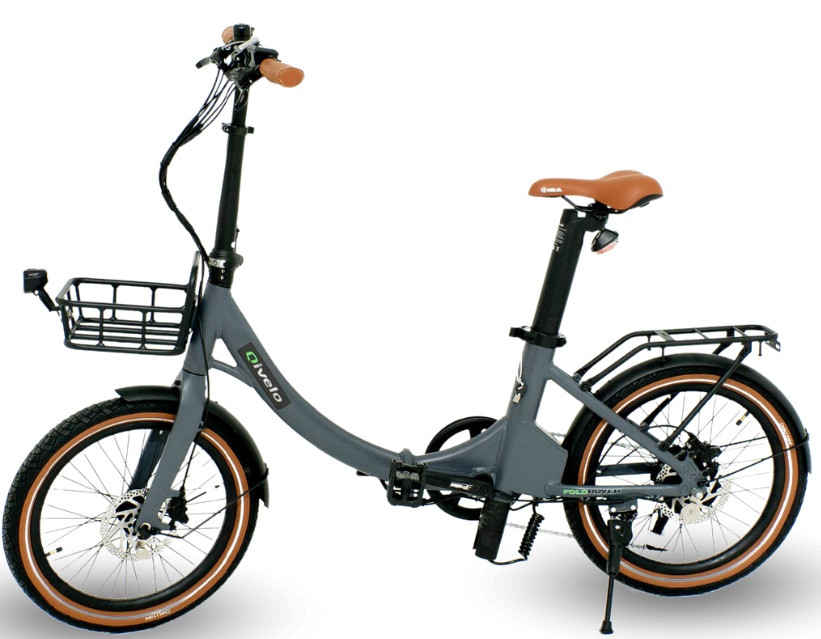 Qivelo Foldrover - mat grijs - elektrische vouwfiets