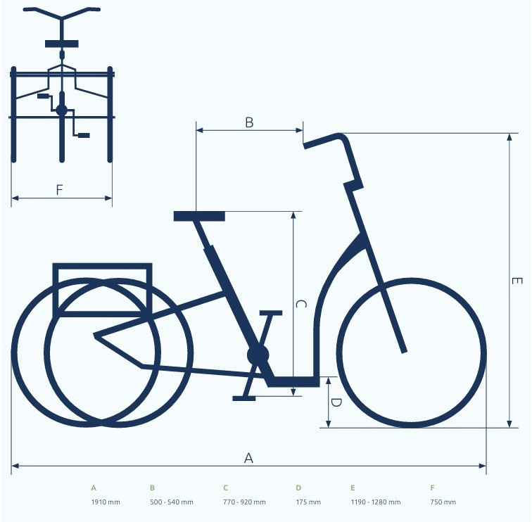 Van Rixtel EasyRide - blauwgrijs mat - elektrische driewieler