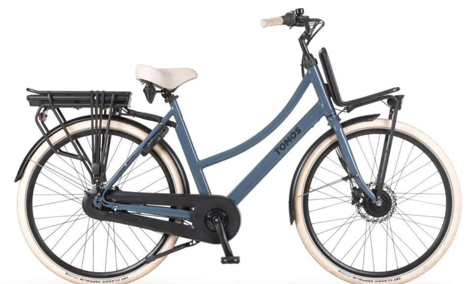 Tomos EB 16 - blue grey glossy - elektrische transportfiets - dames