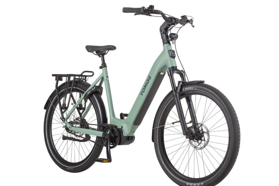 Tomos EB 19 - minted green matt - elektrische stadsfiets - dames
