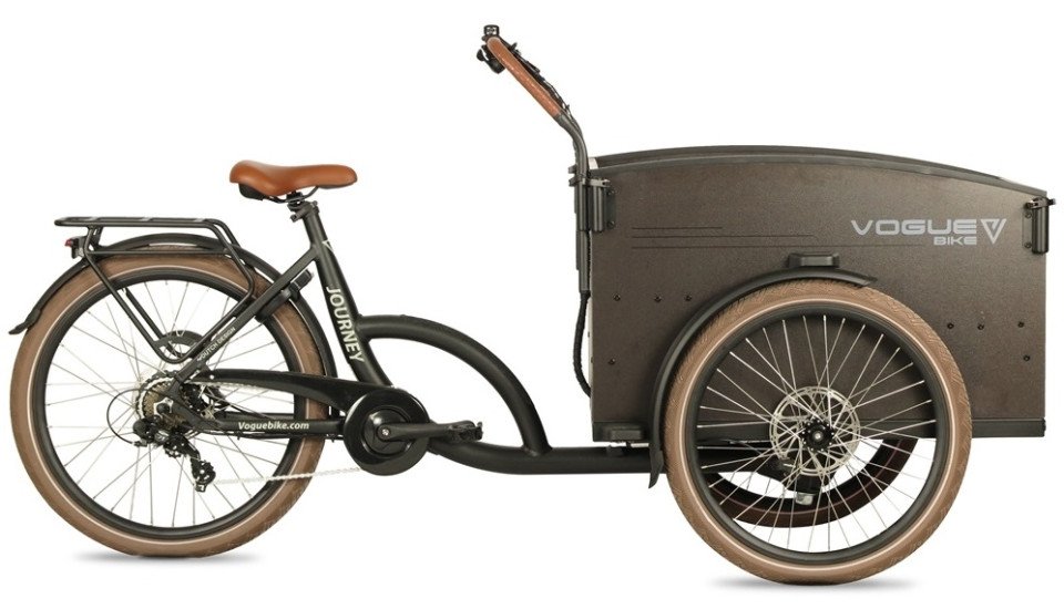 Vogue Journey S - Dog - elektrische bakfiets - mat zwart/bruin