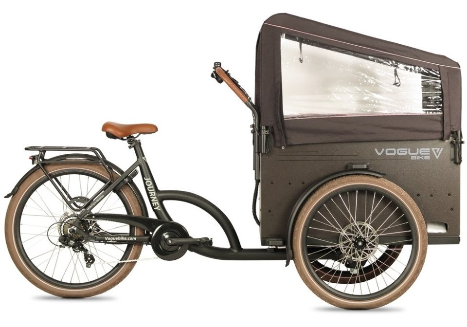 Vogue Journey S - Dog - elektrische bakfiets - mat zwart/bruin