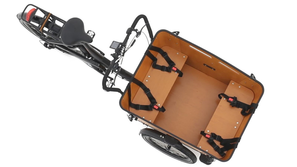 Qivelo Curve DR7 Dog - elektrische driewieler bakfiets - mat zwart/bruin