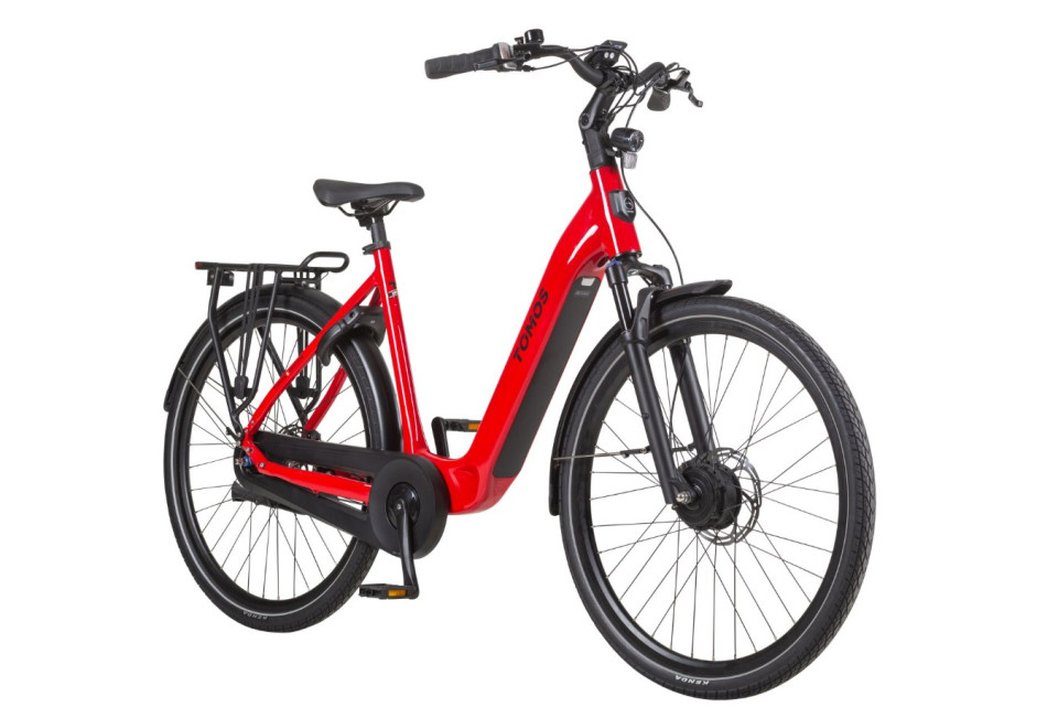 Tomos EB 14 - glossy red - elektrische stadsfiets - dames