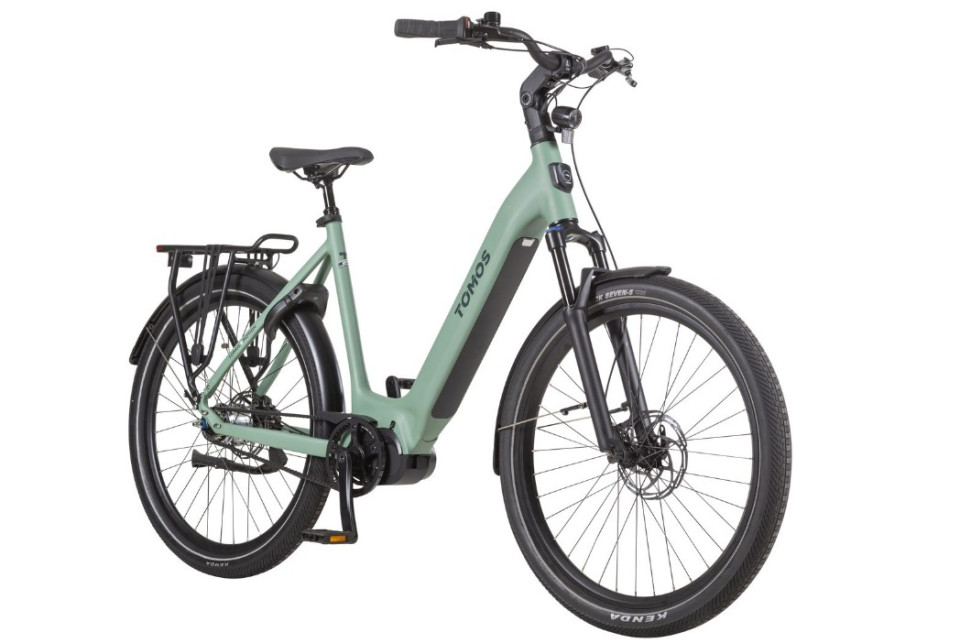 Tomos EB 19 - minted green matt - elektrische stadsfiets - dames