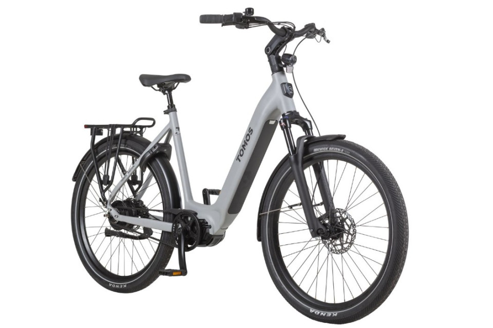 Tomos EB 22 - grey pastel matt - elektrische stadsfiets - dames