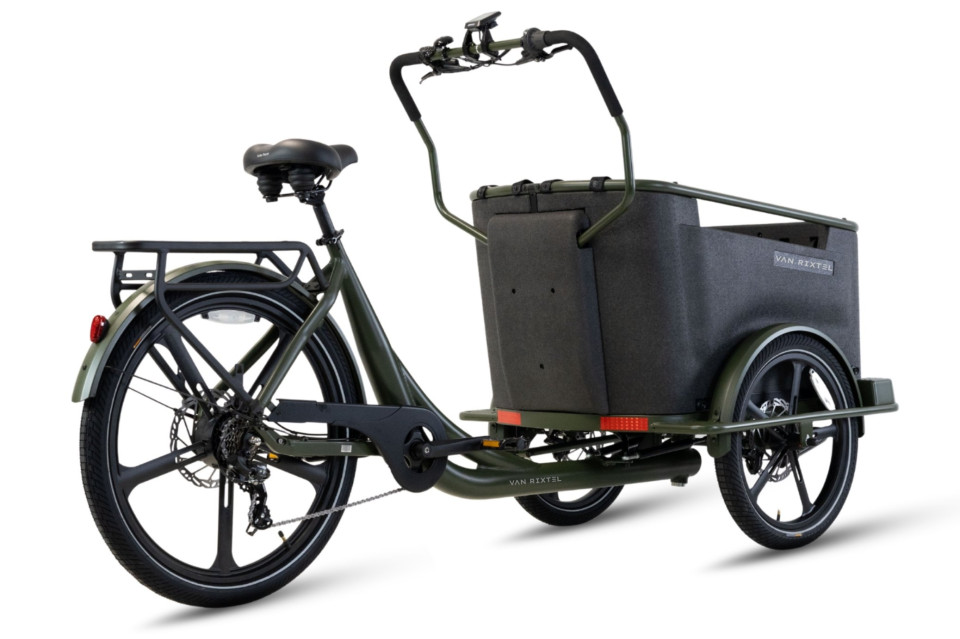 Van Rixtel Dog - olive green - elektrische driewieler bakfiets