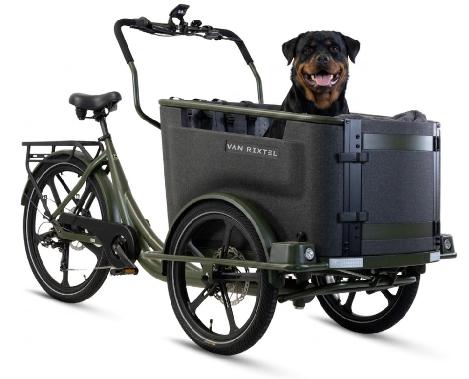 Van Rixtel Dog - olive green - elektrische driewieler bakfiets