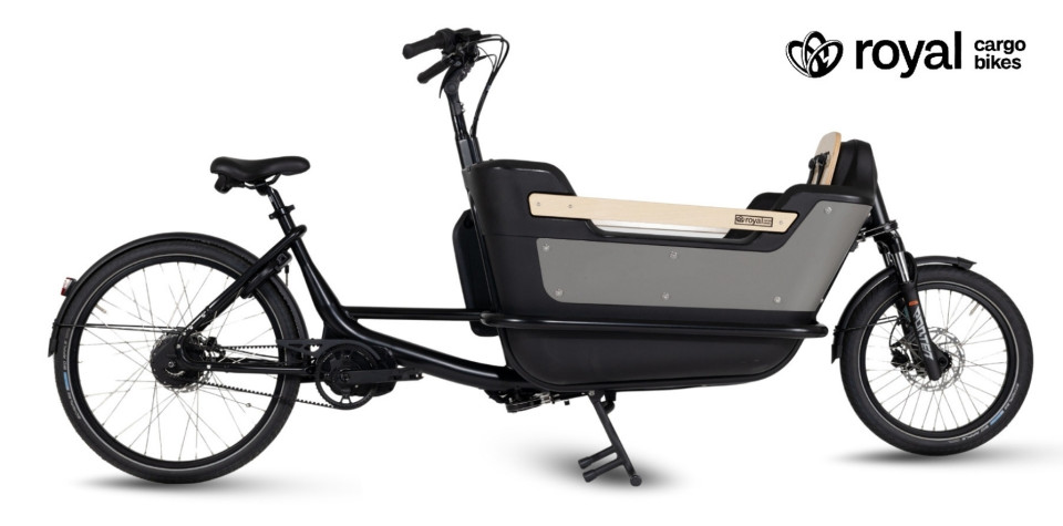 Royal Cargo Bike 2W Premium Plus - elektrische tweewieler bakfiets - Taupe Grijs
