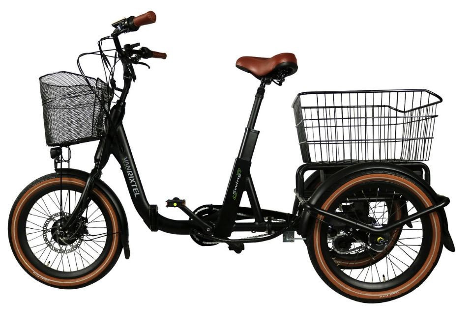 Van Rixtel Swing Compact Fold - Showroommodel - zwart/bruin - elektrische driewieler