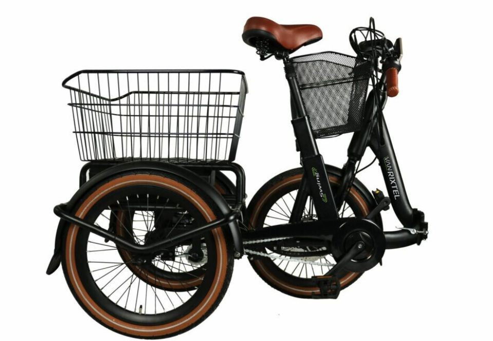 Van Rixtel Swing Compact Fold - Showroommodel - zwart/bruin - elektrische driewieler