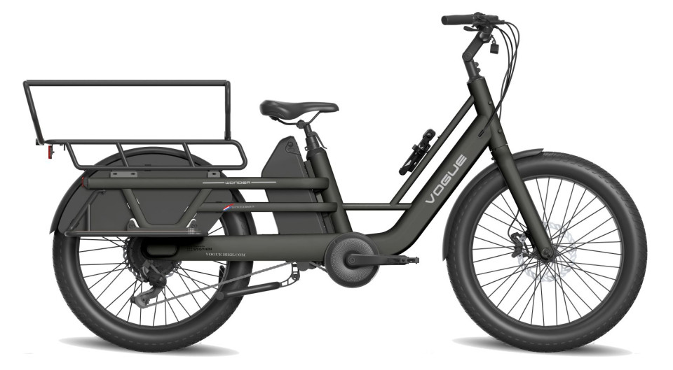 Vogue Wonder 2026 - Matt Black - Elektrische Longtail Gezinsfiets