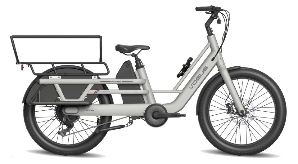 Vogue Wonder 2026 - Matt Fashion Grey - Elektrische Longtail Gezinsfiets