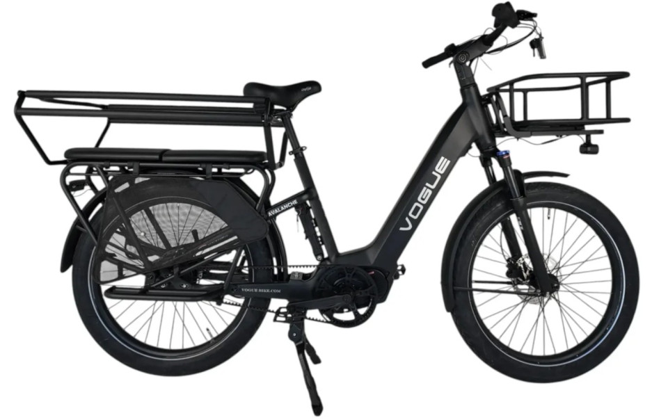 Vogue Avalanche 2026 - Matt Black - Elektrische Longtail Gezinsfiets