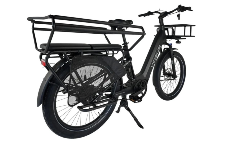 Vogue Avalanche 2026 - Matt Black - Elektrische Longtail Gezinsfiets