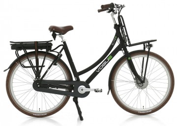 Vogue Elite N7 - mat zwart/bruin - elektrische transportfiets