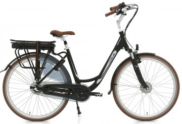 Vogue Basic N7 - mat zwart/bruin - elektrische damesfiets