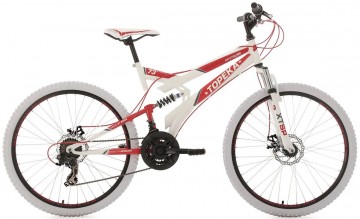 Qivelo Fully Topeka 26 - wit/rood - jongens mountainbike